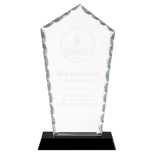 Diamond Facet Glass on Black Base - 9"