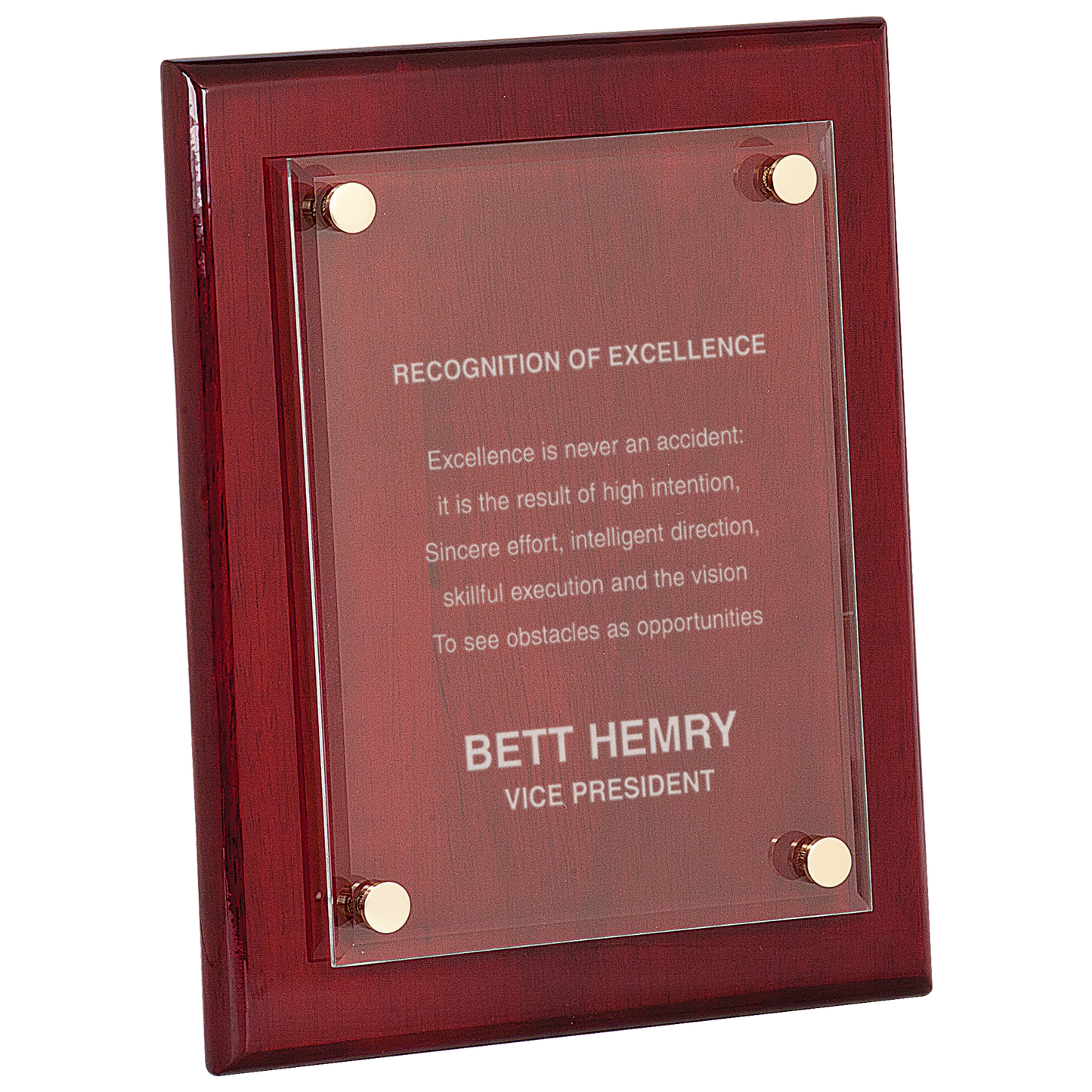 Rosewood Piano Finish Floating Acrylic Plaque - 8" x 10"