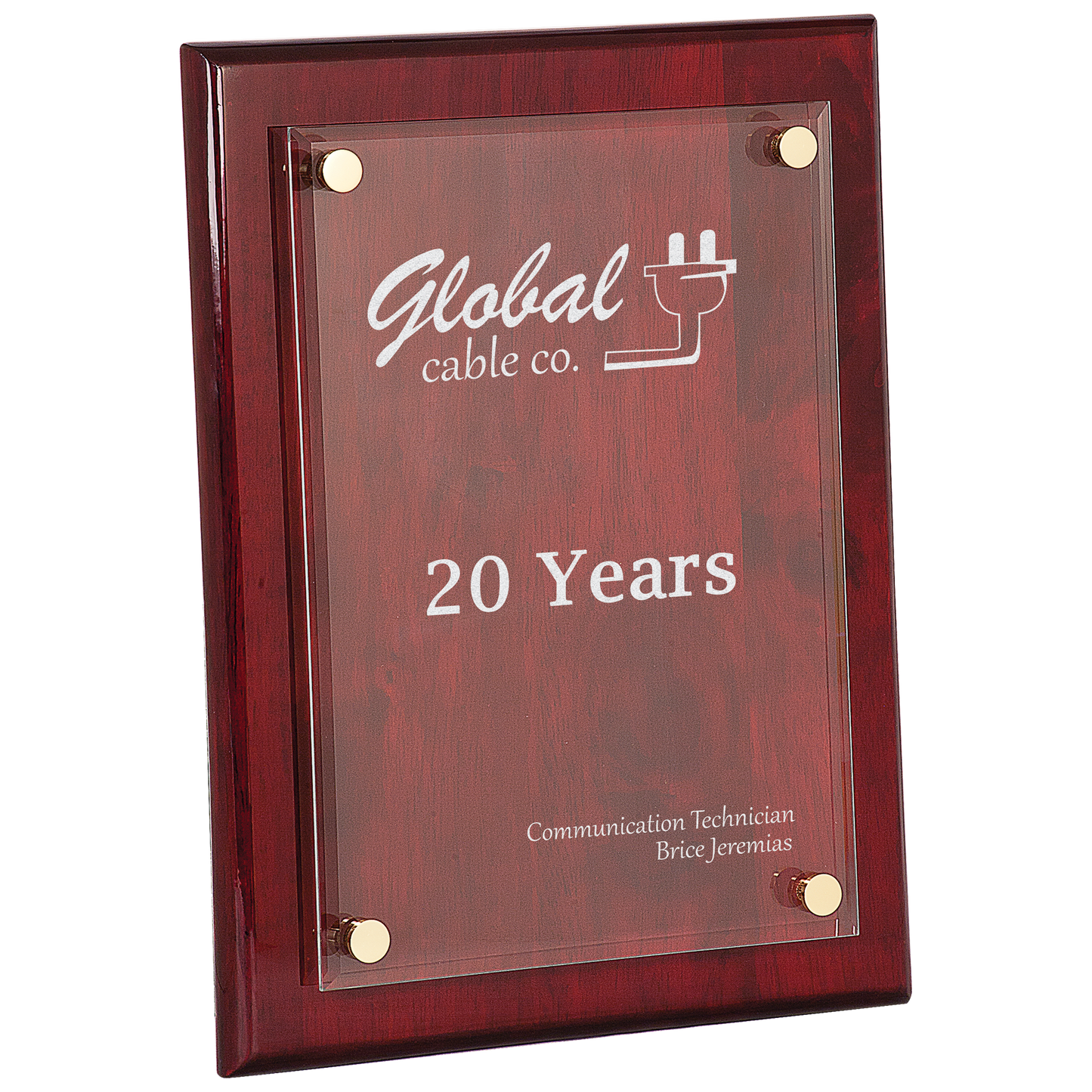 Rosewood Piano Finish Floating Acrylic Plaque - 9" x 12"