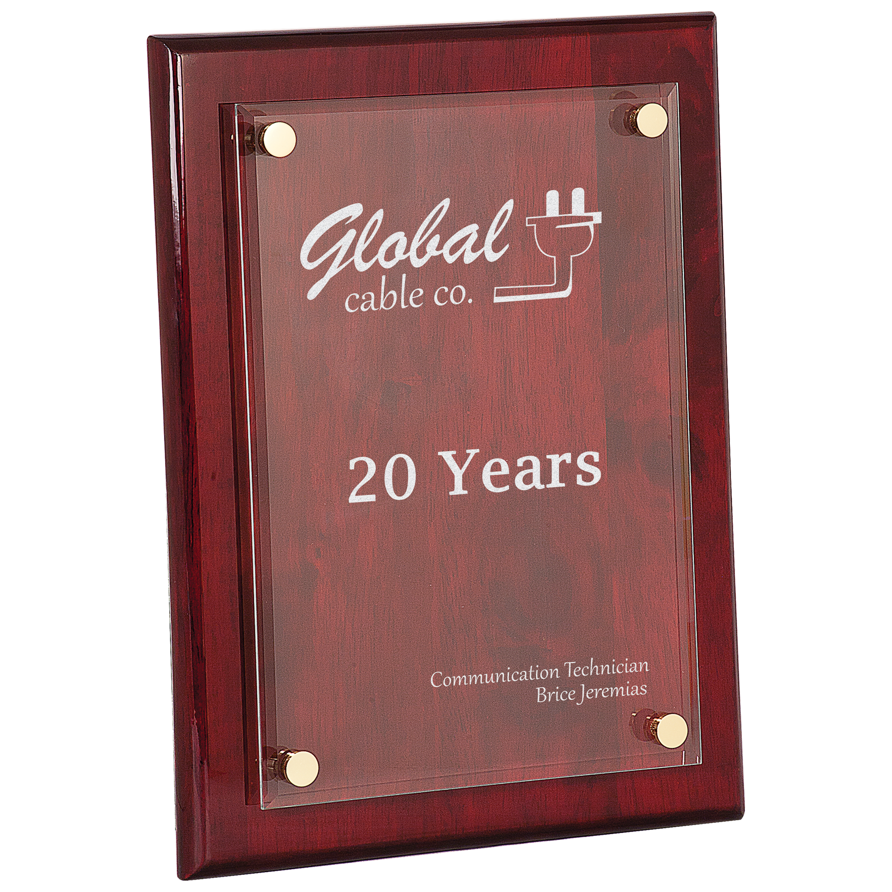 Rosewood Piano Finish Floating Acrylic Plaque - 9" x 12"