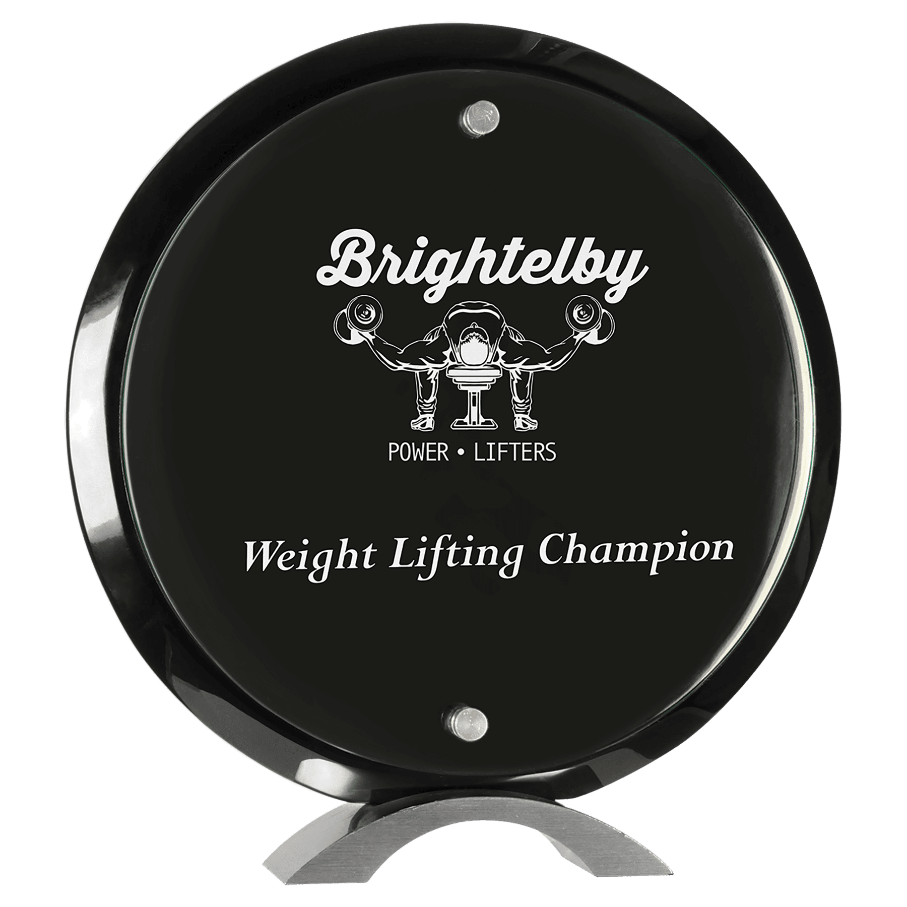 Round Black Piano Finish Floating Acrylic Standup - 10"