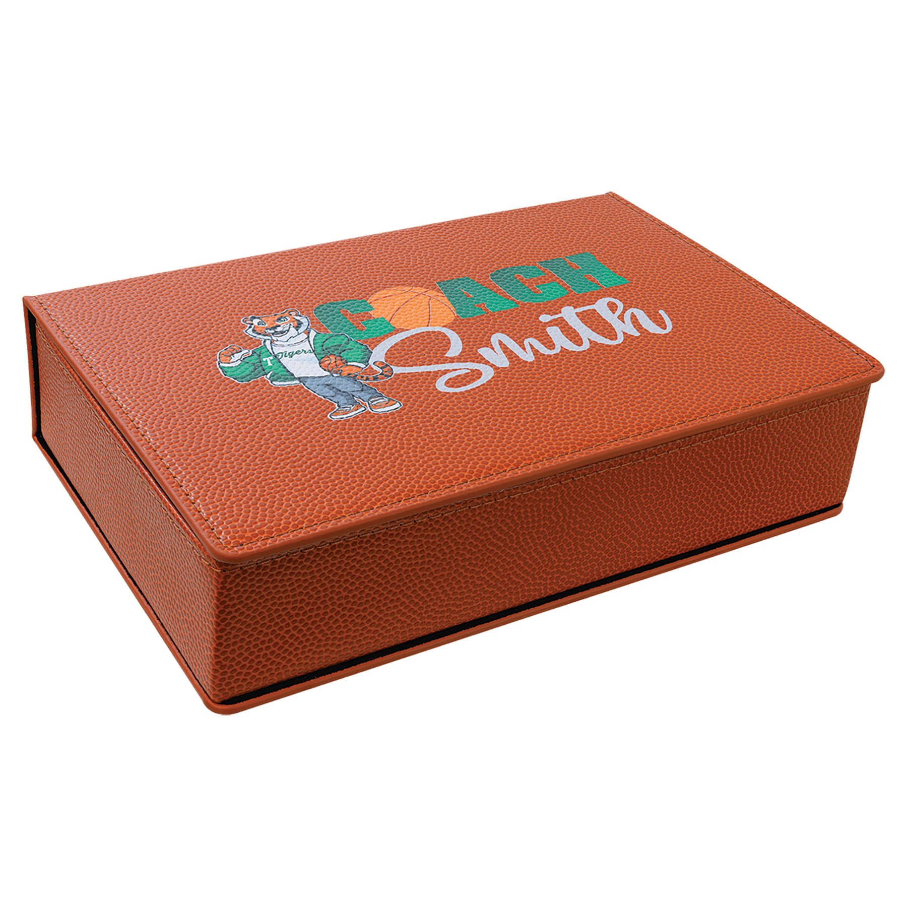 6 oz. Basketball Engravable Leatherette Flask Gift Set