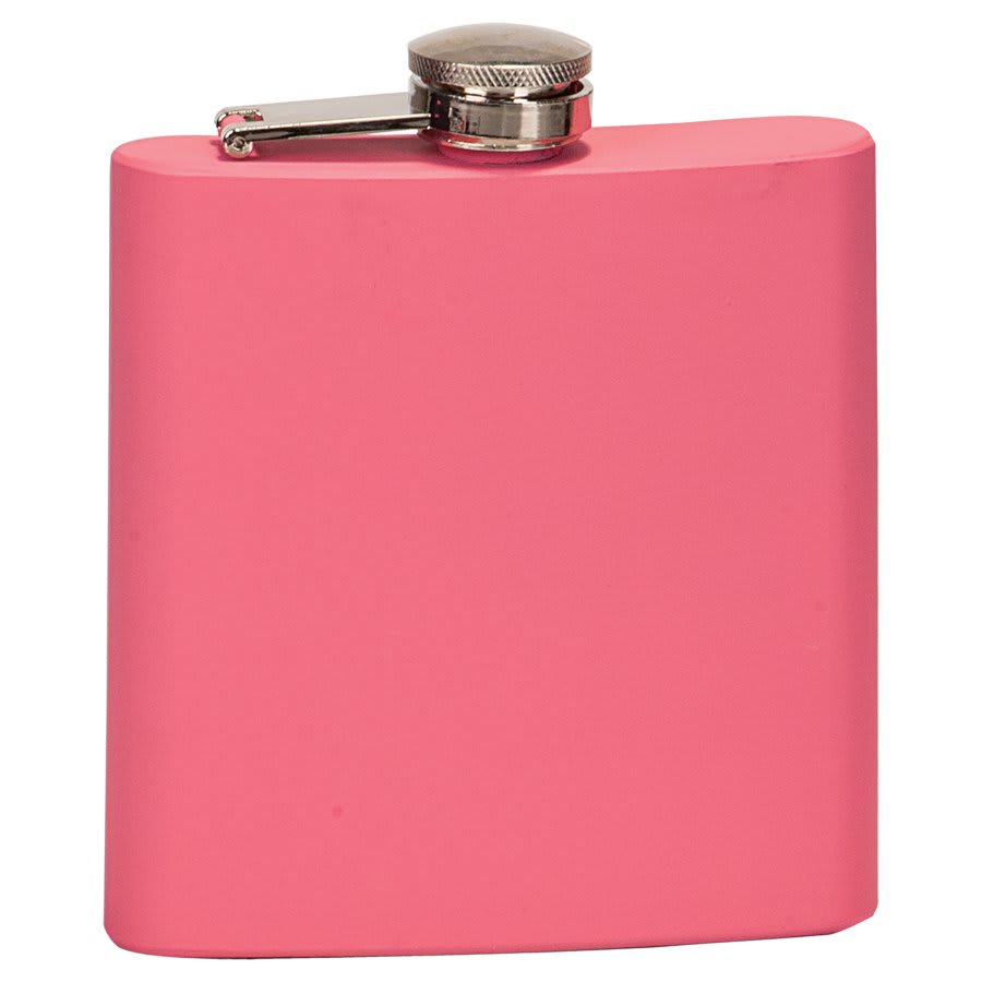 6 oz. Matte Pink Engravable Stainless Steel Flask