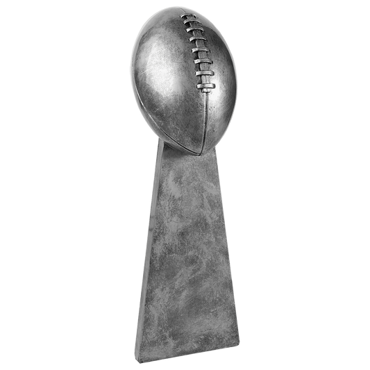 Antique Silver Football Resin - 15"