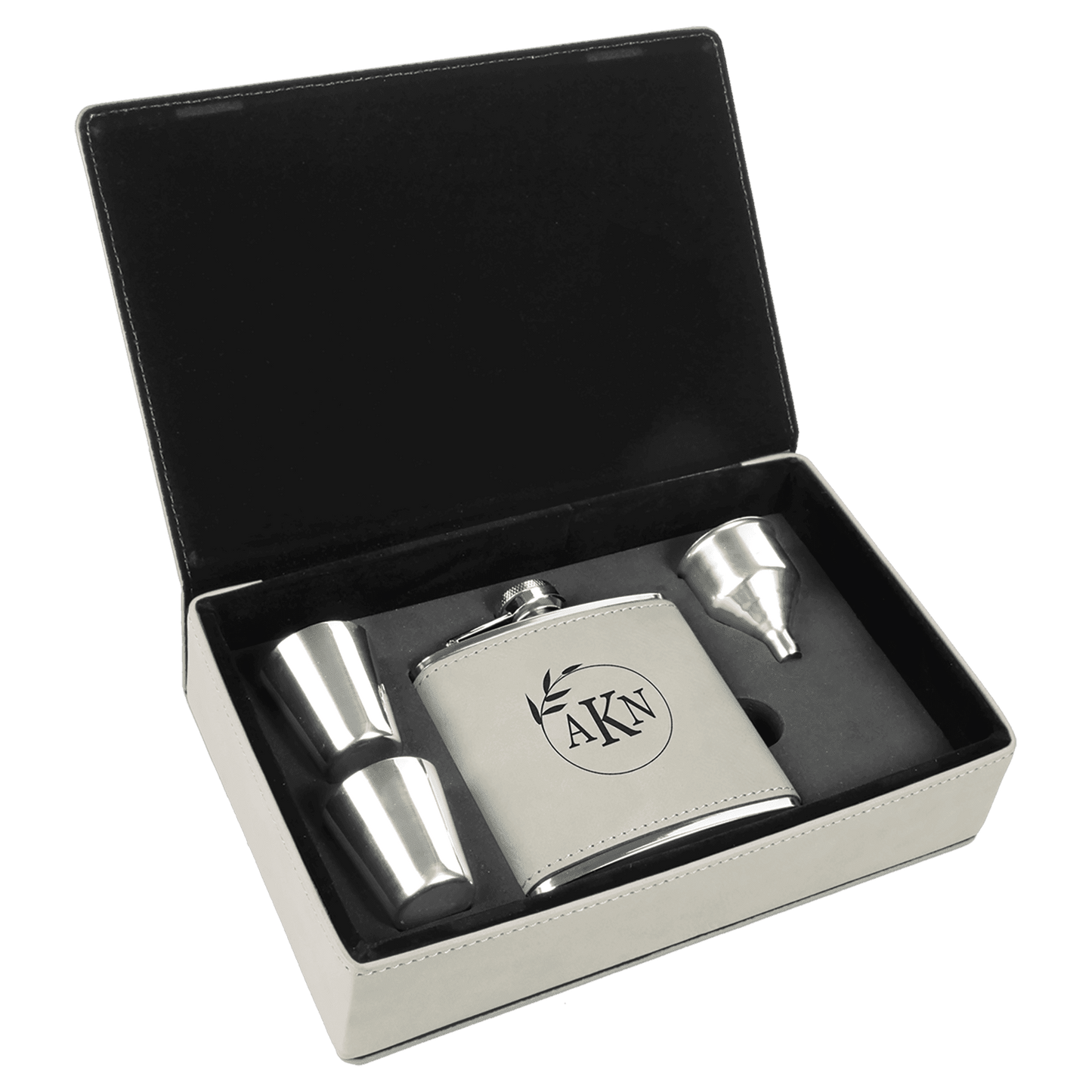 6 oz. Leatherette Flask Gift Set