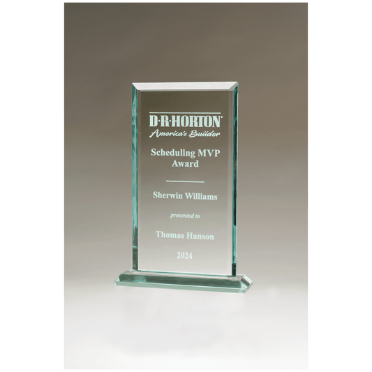 6 5/8" x 10" Apex Series Jade Glass Award