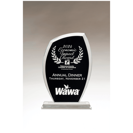5 1/2" x 8 1/2" Tidal Series Clear Glass with Black Painted Background