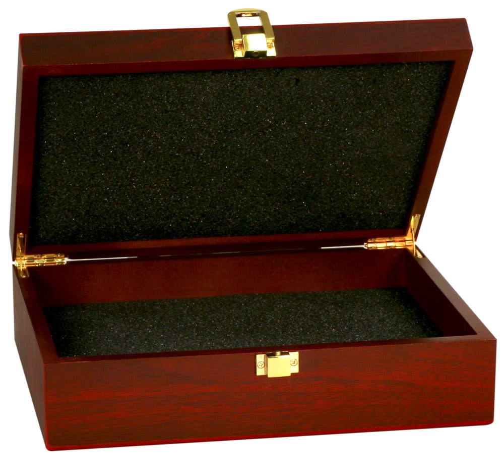 Rosewood Finish Gift Box - 7 3/4" x 6 1/4" x 2 3/8"