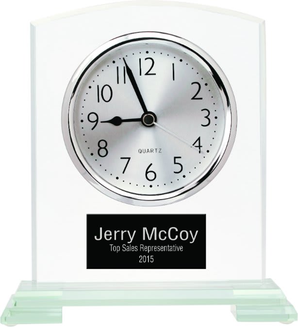 Square Arch Glass Clock - 6 1/2"