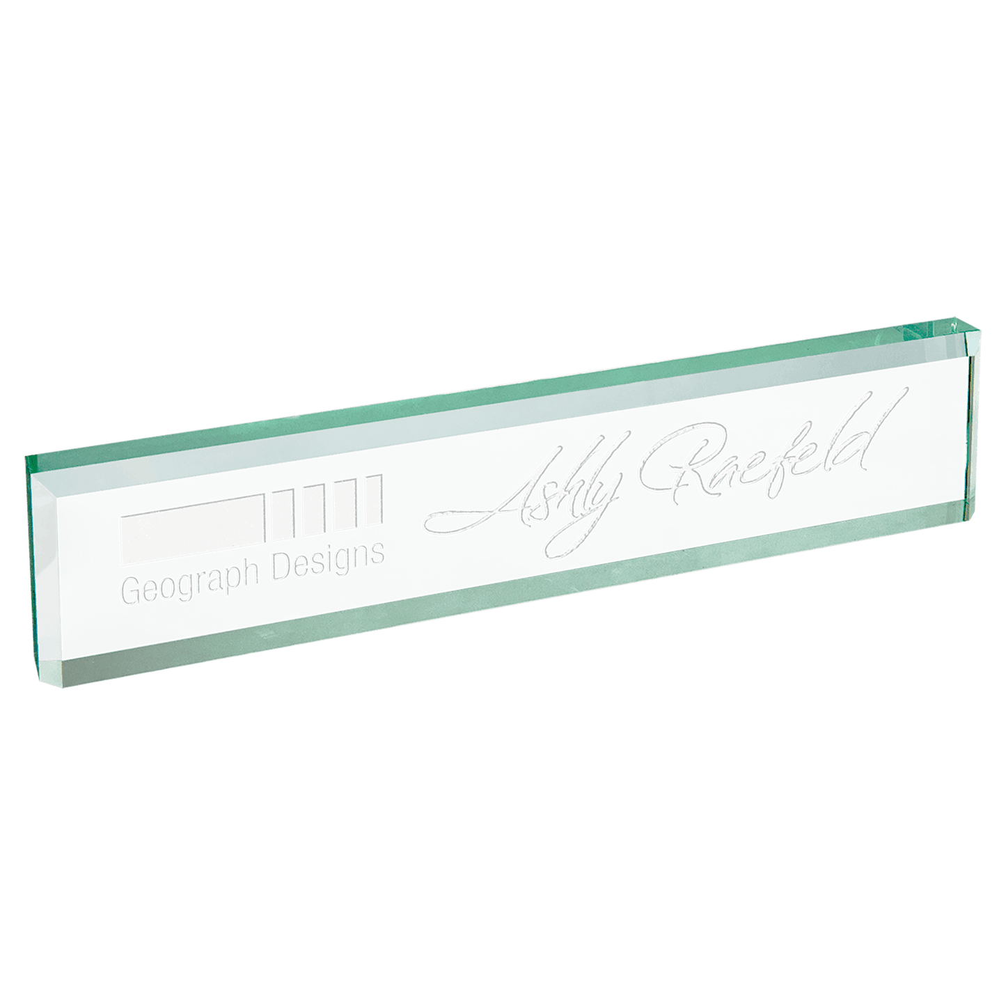 Jade Glass Desk Wedge - 10" x 2"