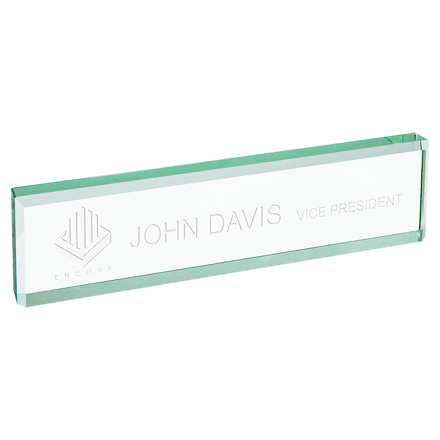 Jade Glass Desk Wedge - 8" x 2"