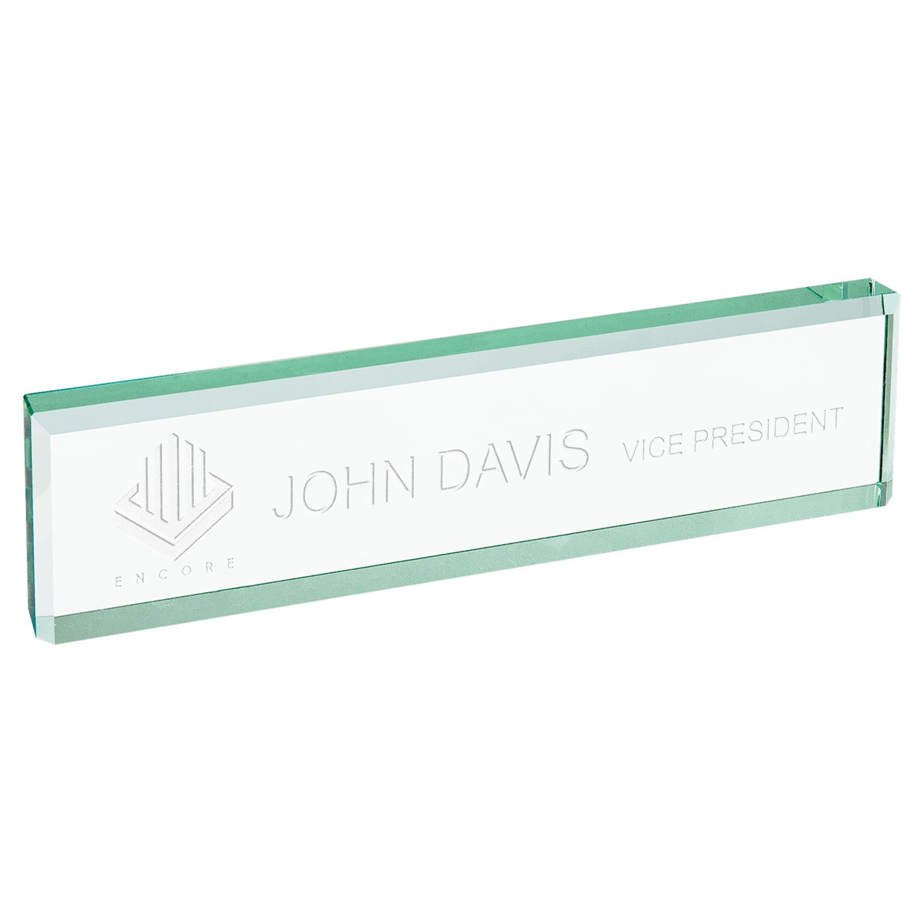 Jade Glass Desk Wedge - 8" x 2"