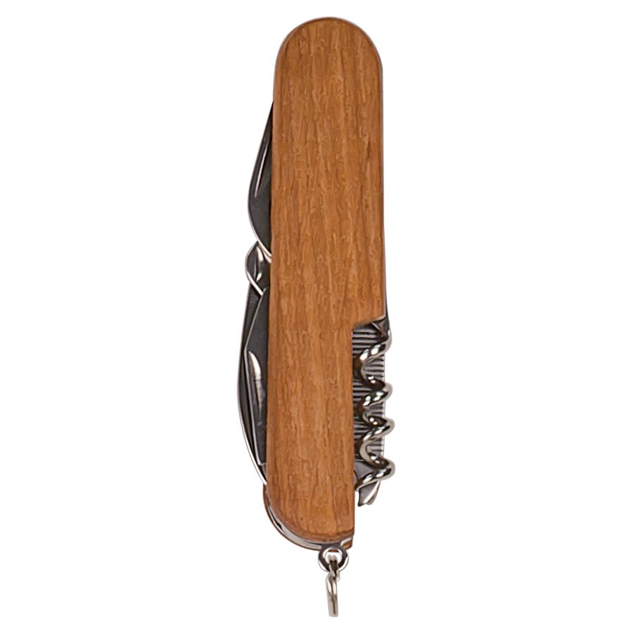 Wooden 8-Function Multi-Tool Pocket Knife - 3 1/2"