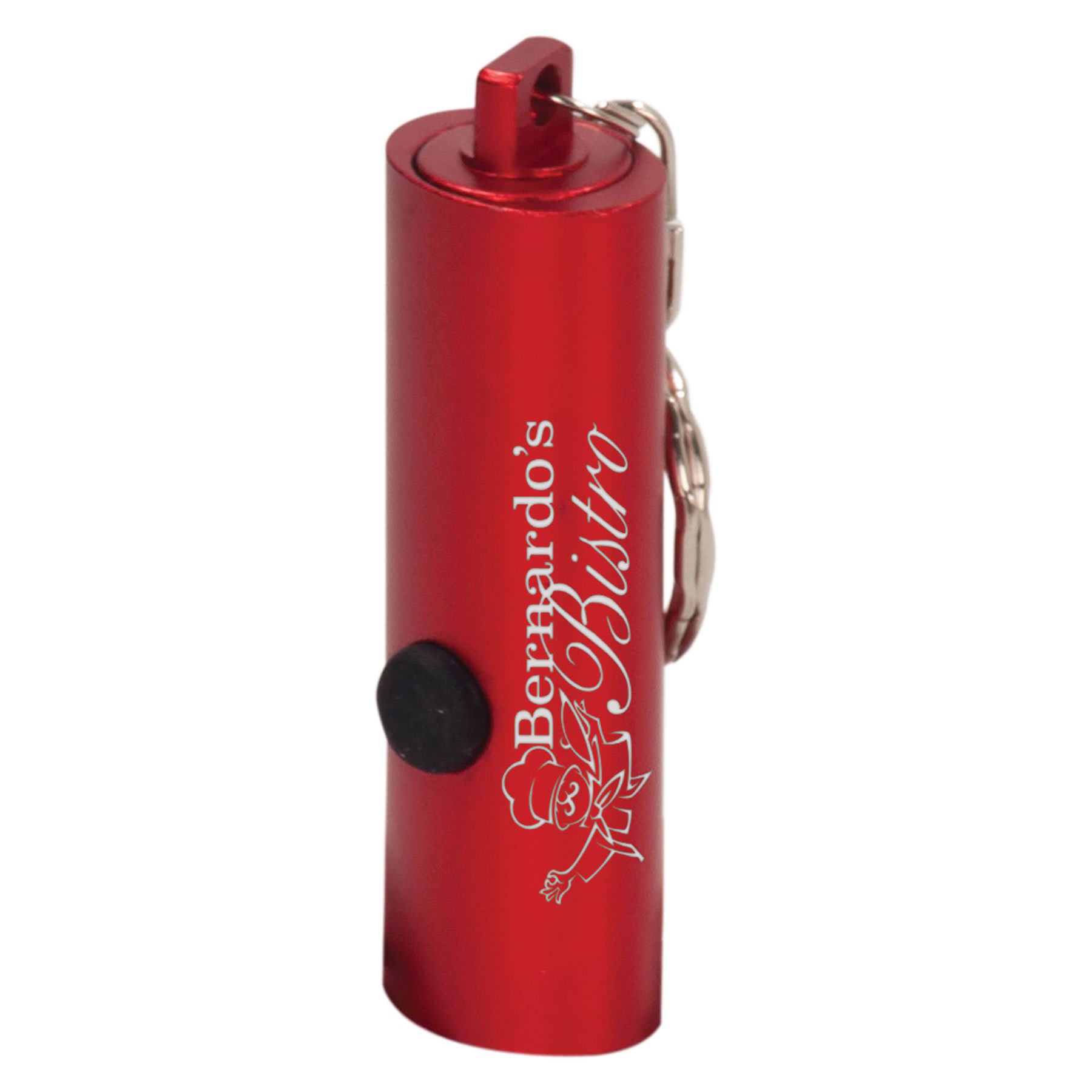 Red 3-LED Engravable Flashlight with Keychain - 2 3/8"