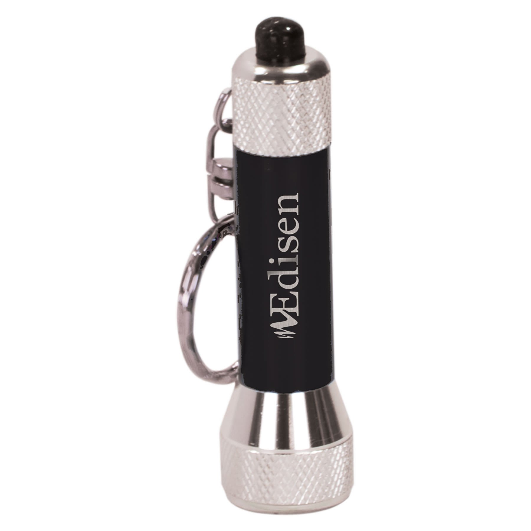 Black 5-LED Engravable Flashlight with Keychain - 2 3/4"