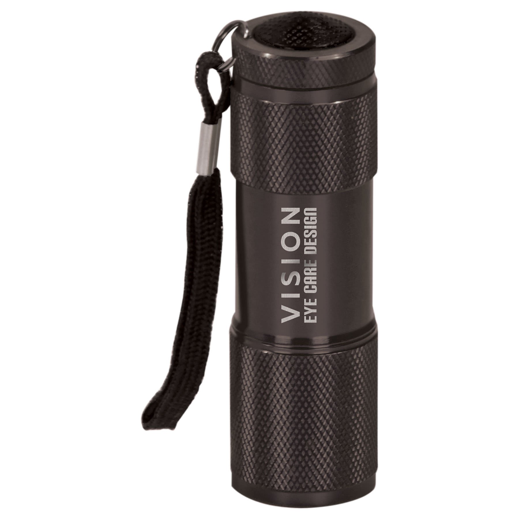 Black 9-LED Engravable Flashlight with Strap - 3 3/8"