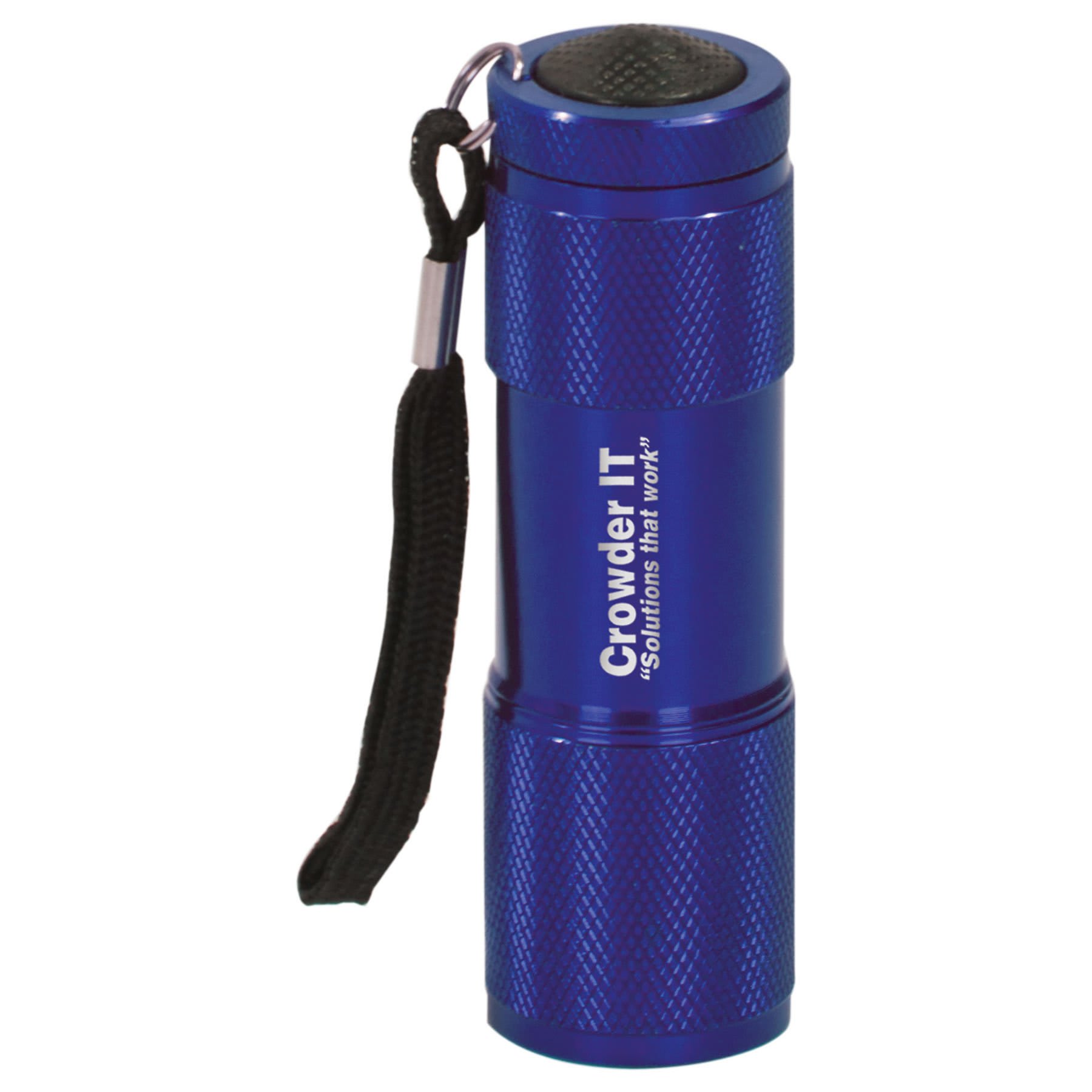Blue 9-LED Engravable Flashlight with Strap - 3 3/8"