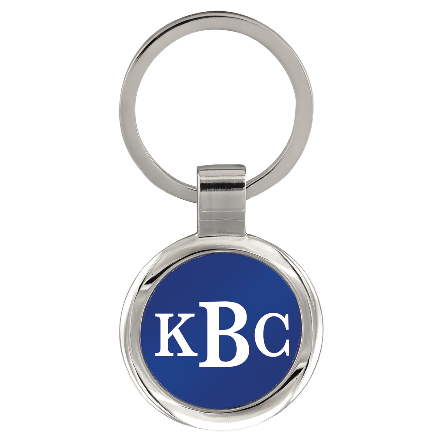 Blue Engravable Round Keychain - 3"