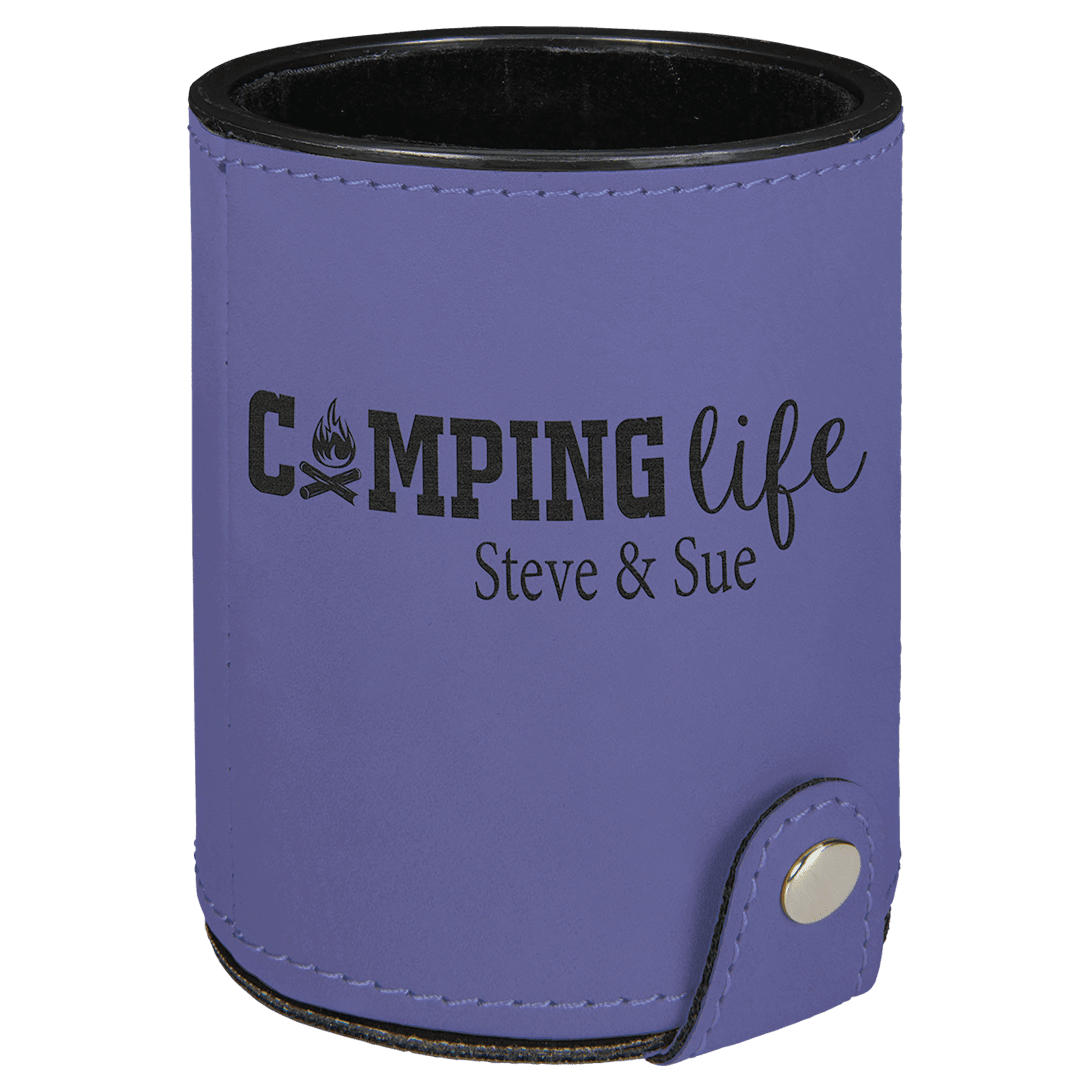 Purple Engravable Leatherette Dice Cup with 5 Dice