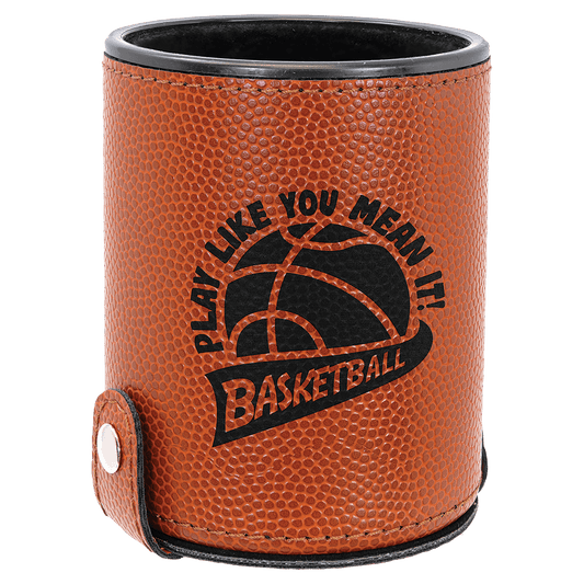 Basketball Engravable Leatherette Dice Cup with 5 Dice