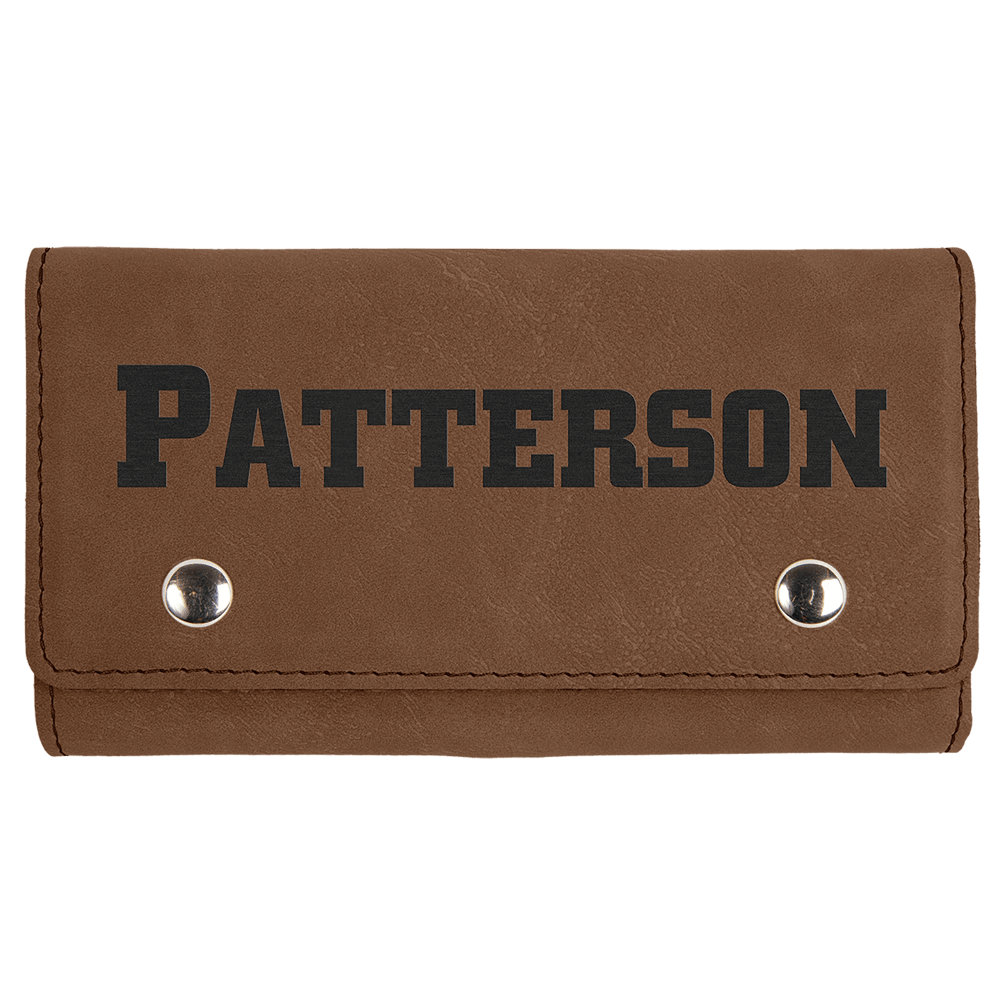 Dark Brown Engravable Leatherette Card & Dice Set