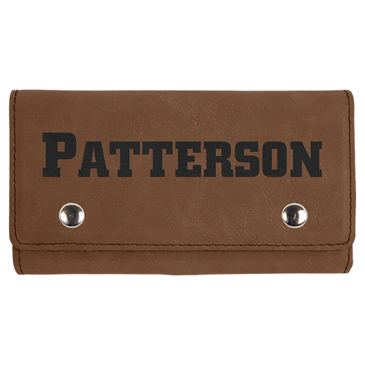 Dark Brown Engravable Leatherette Card & Dice Set