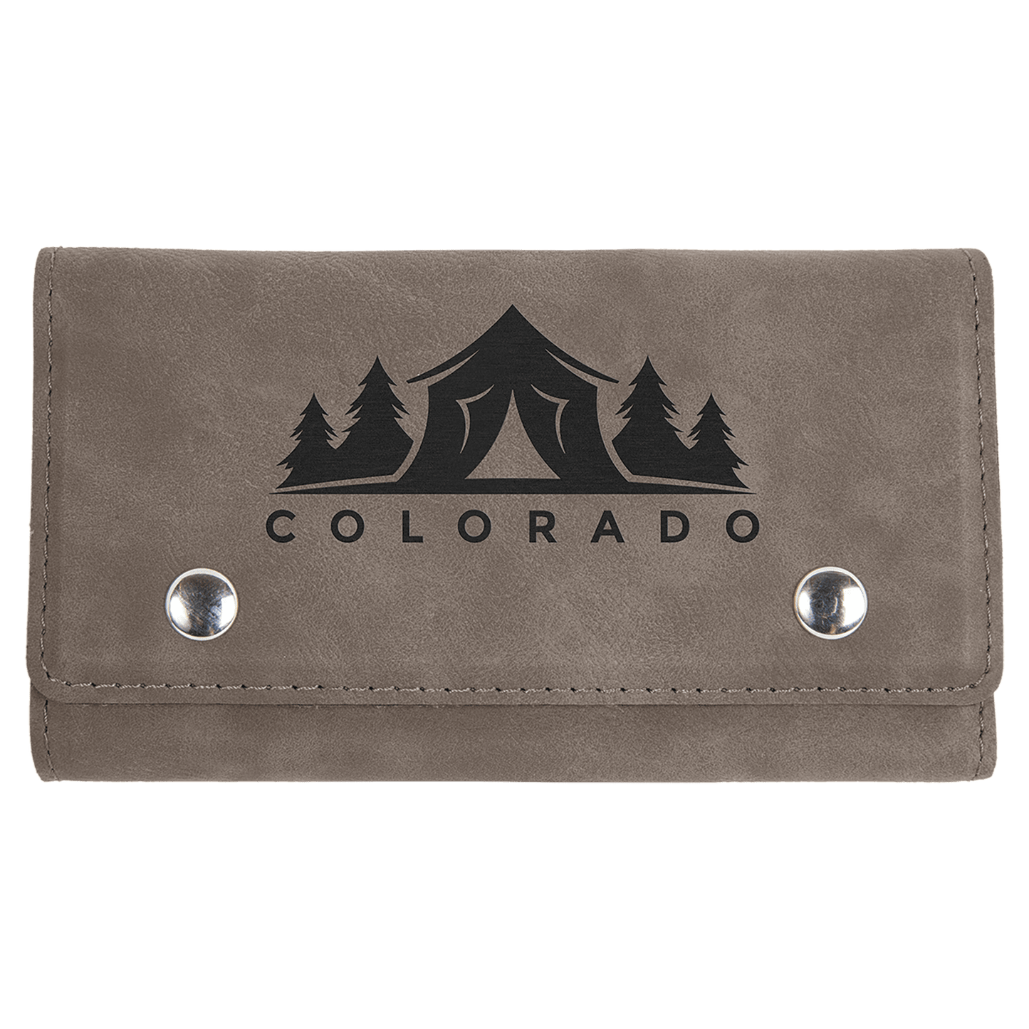 Gray Engravable Leatherette Card & Dice Set