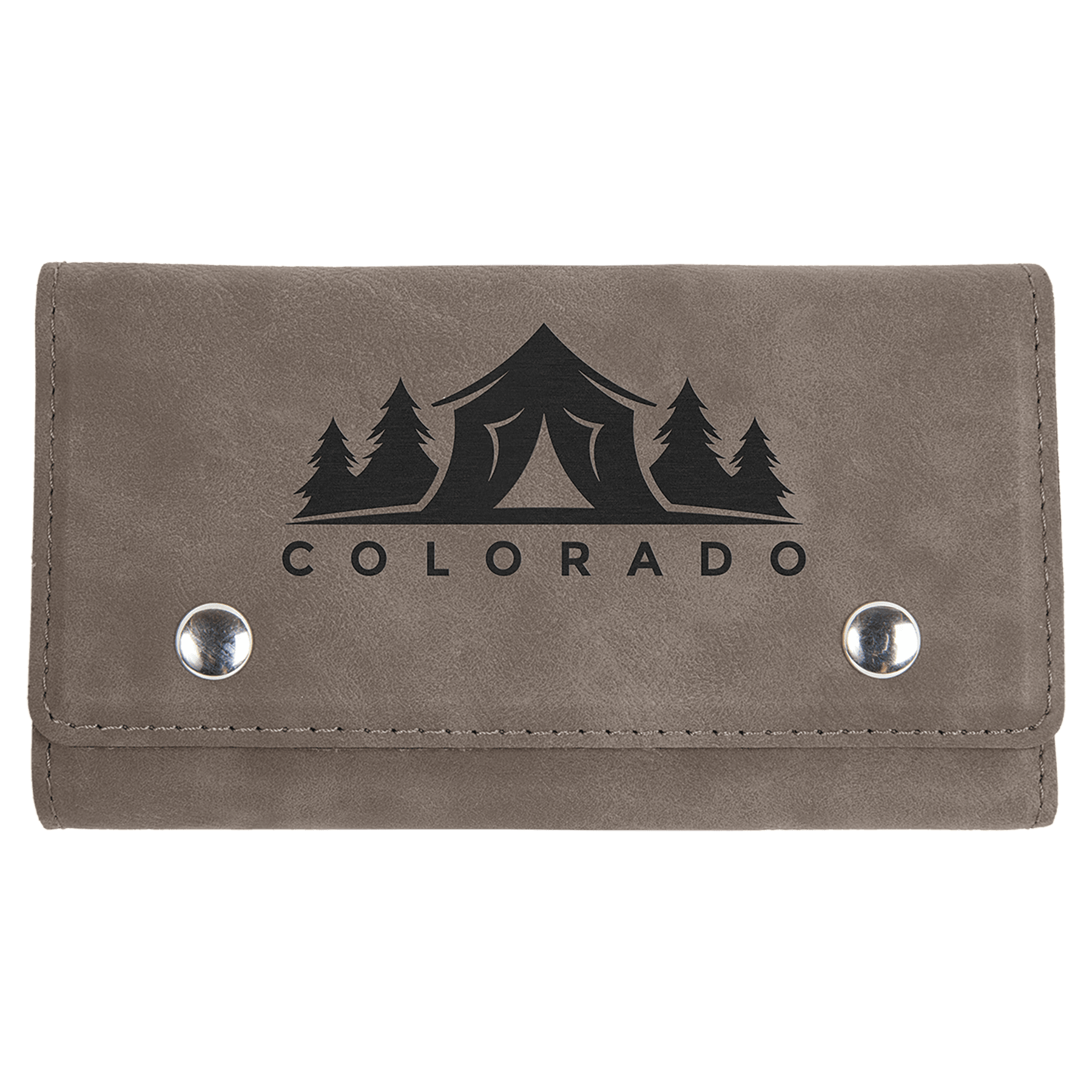 Gray Engravable Leatherette Card & Dice Set