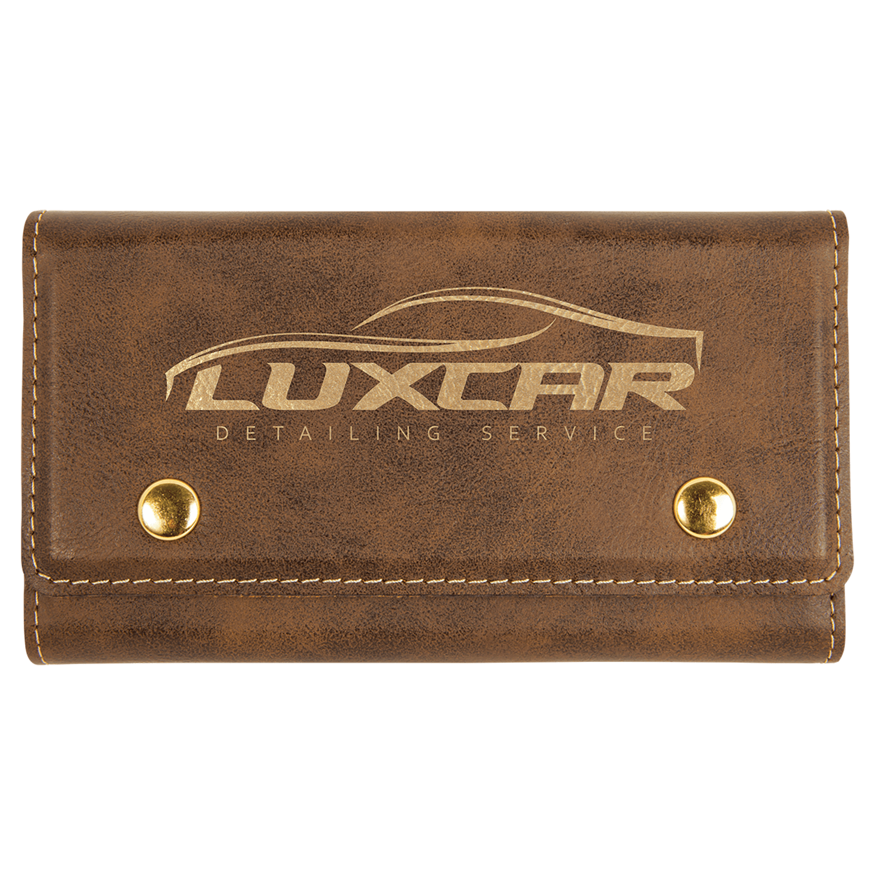 Rustic/Gold Engravable Leatherette Card & Dice Set