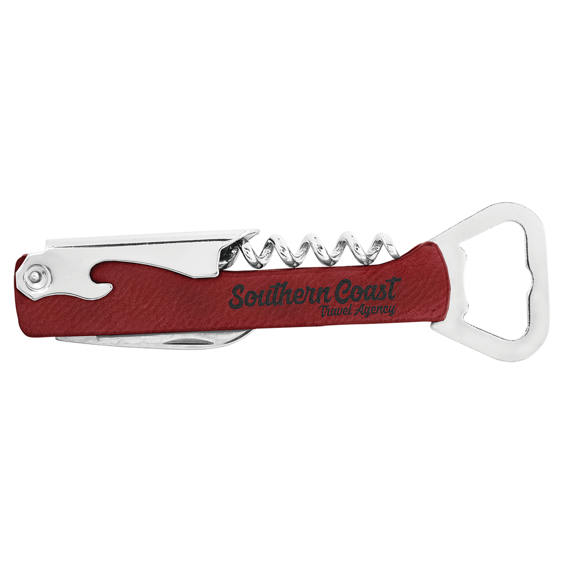 Rose Engravable Leatherette Wine Bottle Opener