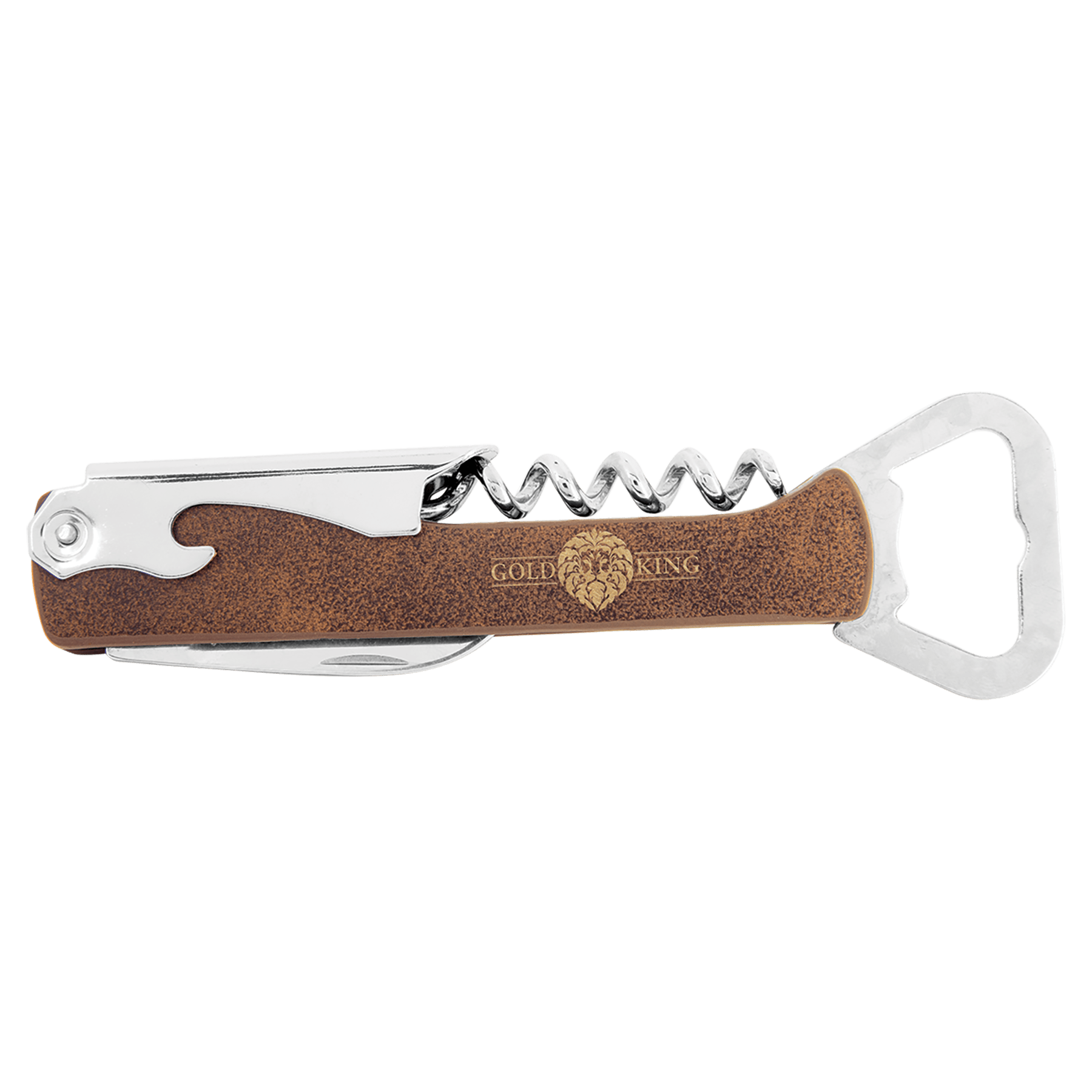 Rustic/Gold Engravable Leatherette Wine Bottle Opener