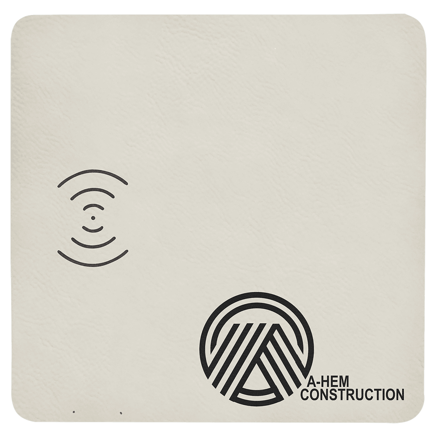 White Engravable Leatherette Phone Charging Mat - 8" x 8"