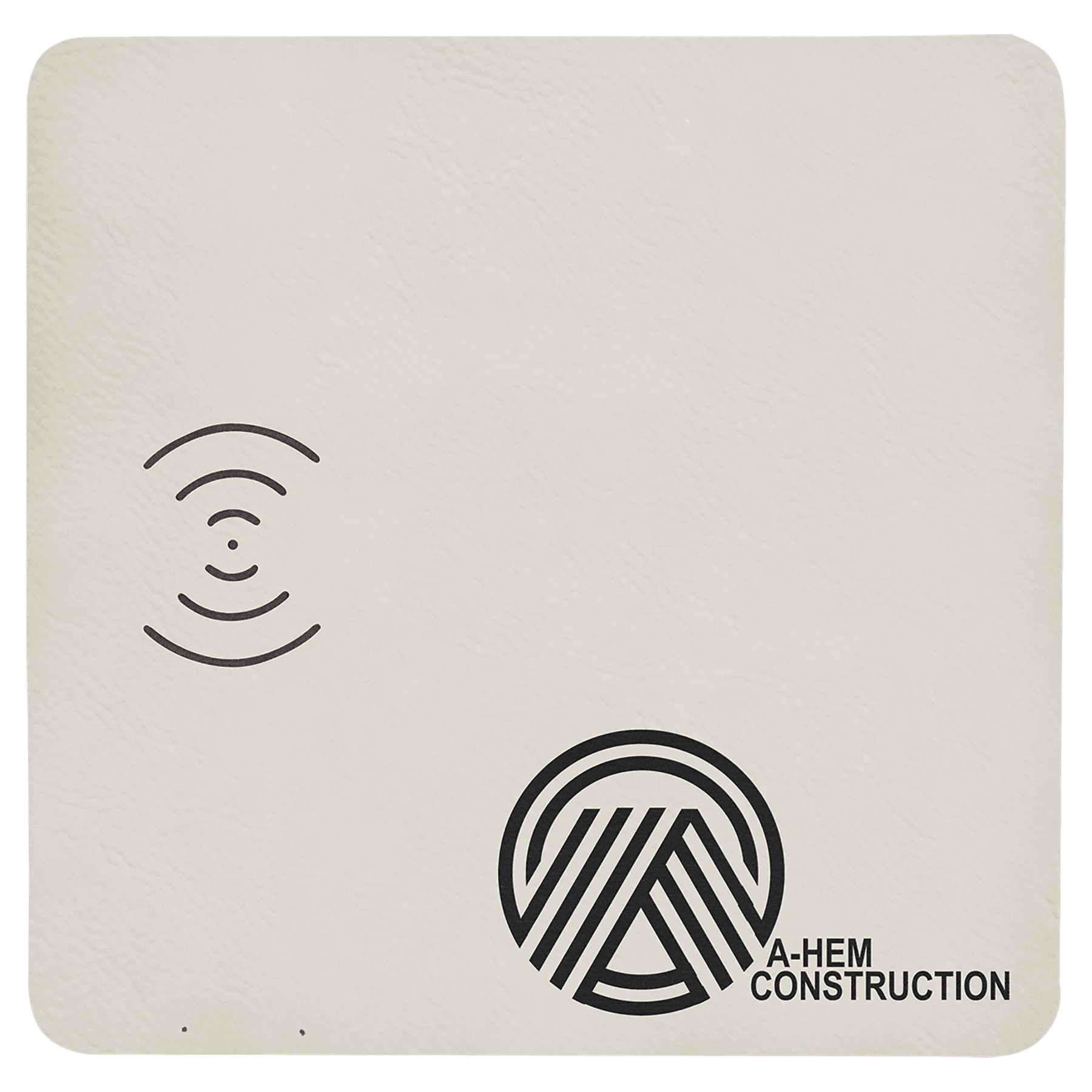 White Engravable Leatherette Phone Charging Mat - 8" x 8"