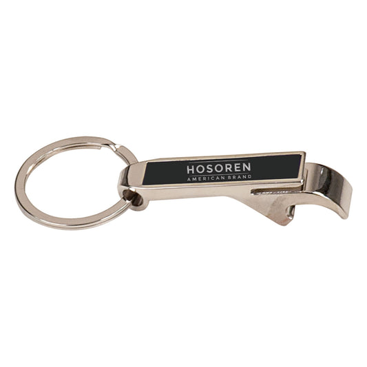 Black Engravable Bottle Opener Keychain - 2 1/2"
