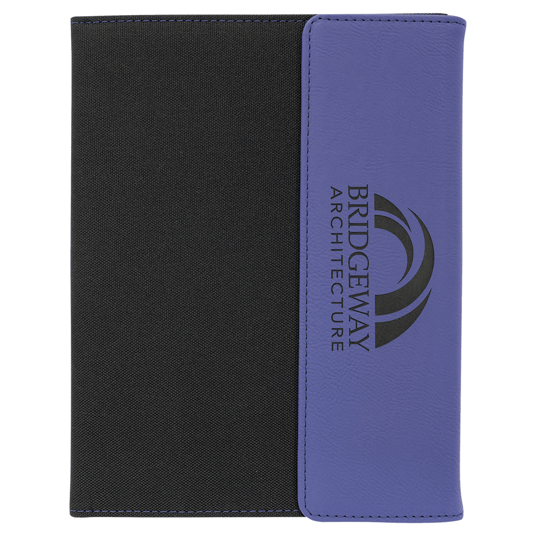 Purple Engravable Leatherette / Black Canvas Portfolio with Notepad - 7" x 9"
