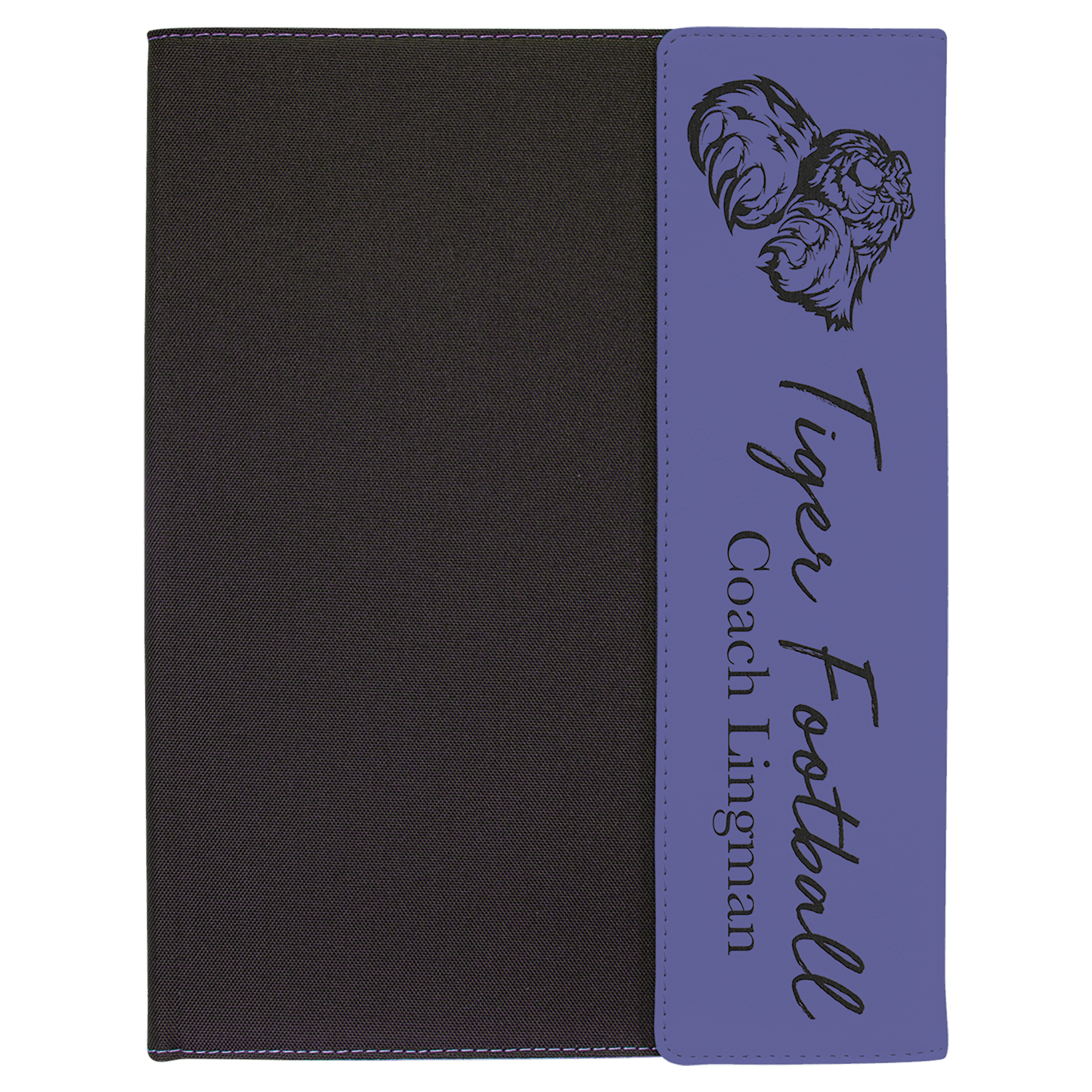 Purple Engravable Leatherette / Black Canvas Portfolio with Note Pad - 9 1/2" x 12"