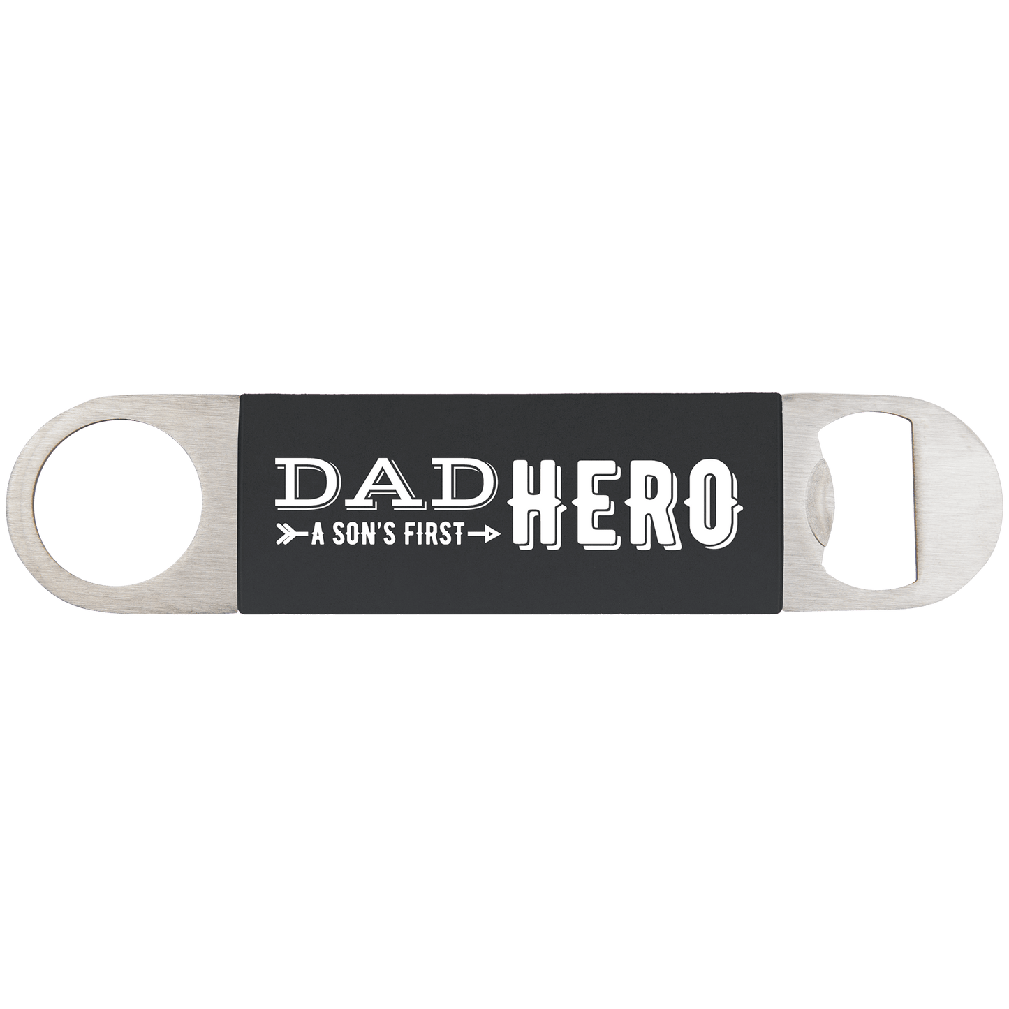 Black/White Bottle Opener with Silicone Grip - 1 1/2" x 7"