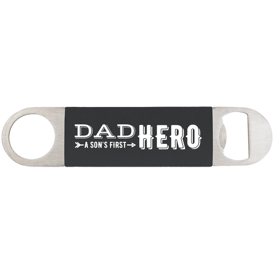 Black/White Bottle Opener with Silicone Grip - 1 1/2" x 7"