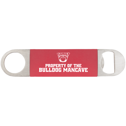 Red/White Bottle Opener with Silicone Grip - 1 1/2" x 7"