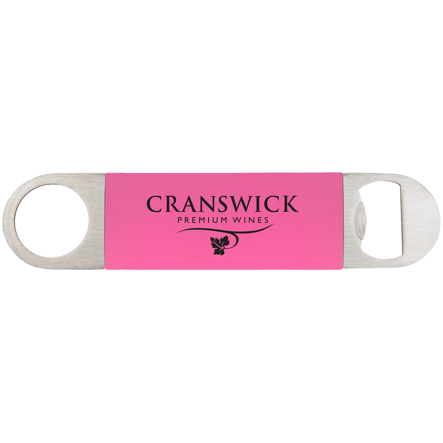 Pink/Black Bottle Opener with Silicone Grip - 1 1/2" x 7"