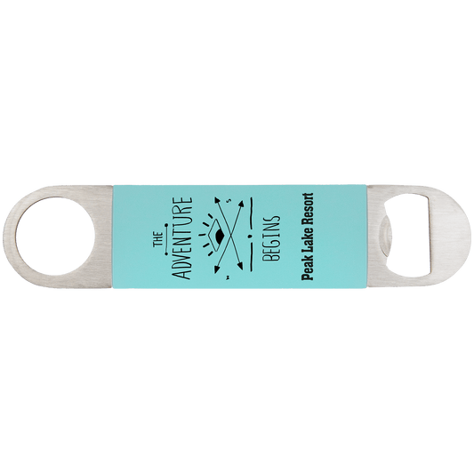 1 1/2" x 7" Teal/Black Bottle Opener with Silicone Grip