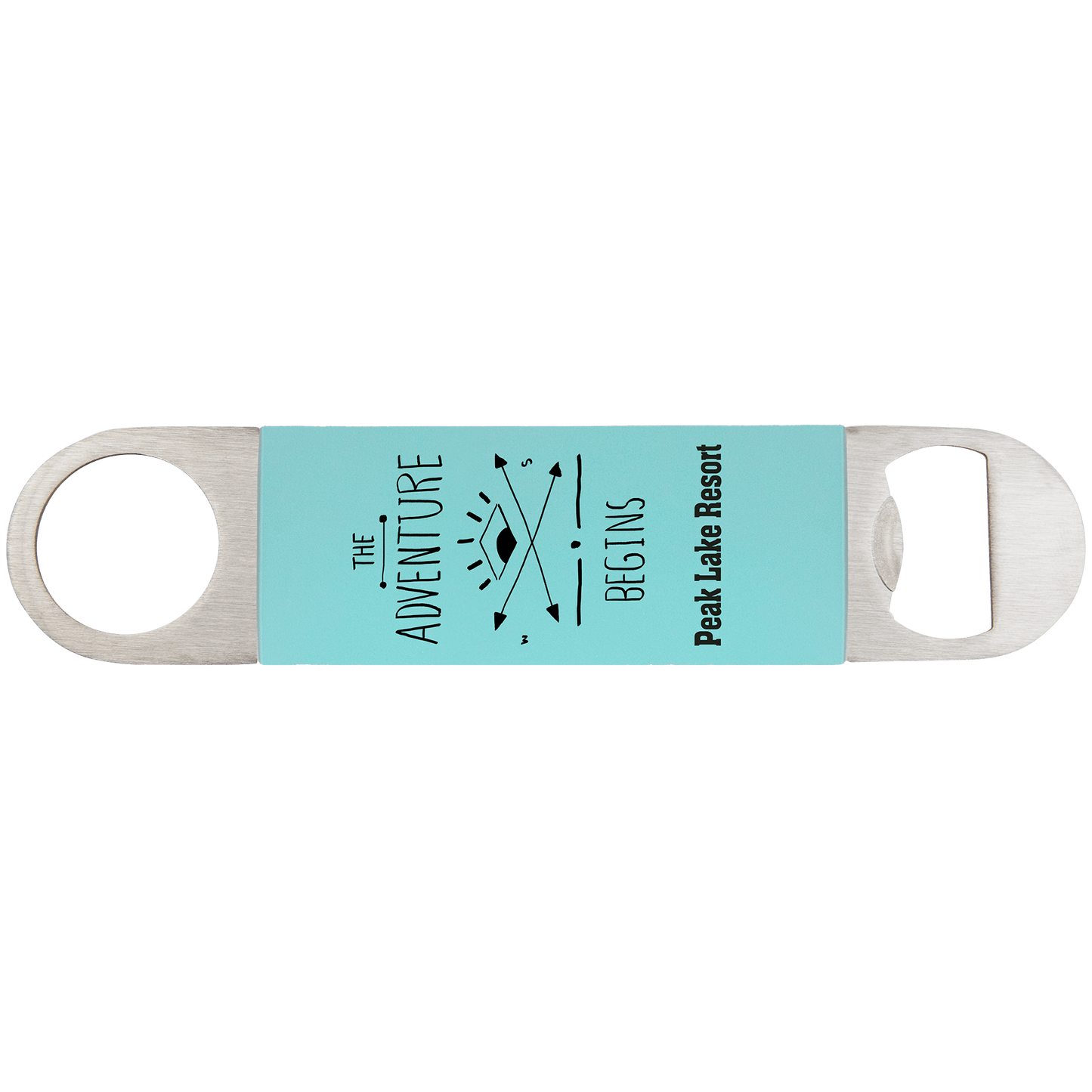 Teal/Black Bottle Opener with Silicone Grip - 1 1/2" x 7"