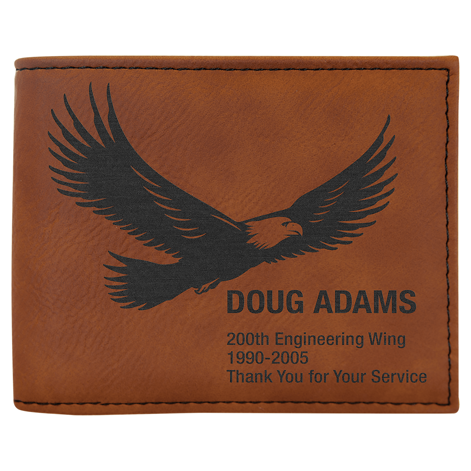 Rawhide Engravable Leatherette Bi-Fold Wallet w/Flip ID Display