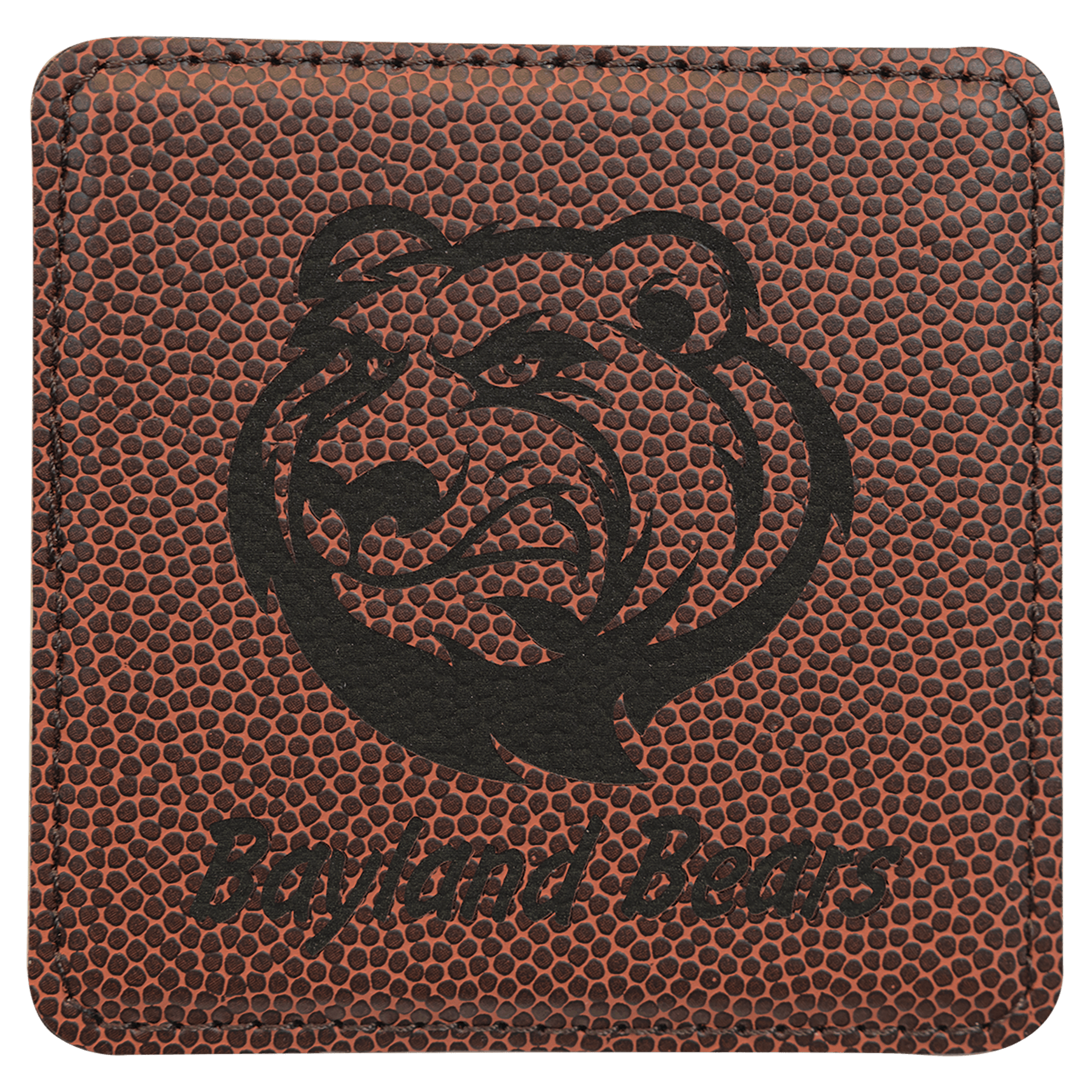 Square Football Engravable Leatherette Coaster - 4" x 4"