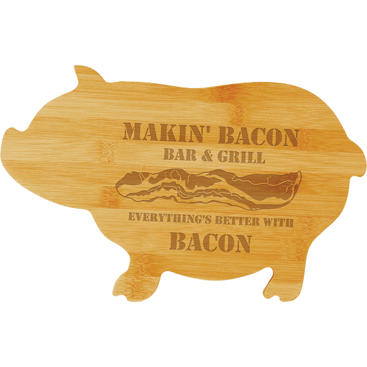 Bamboo Pig Shaped Cutting Board - 13 3/4" x 8 3/4"