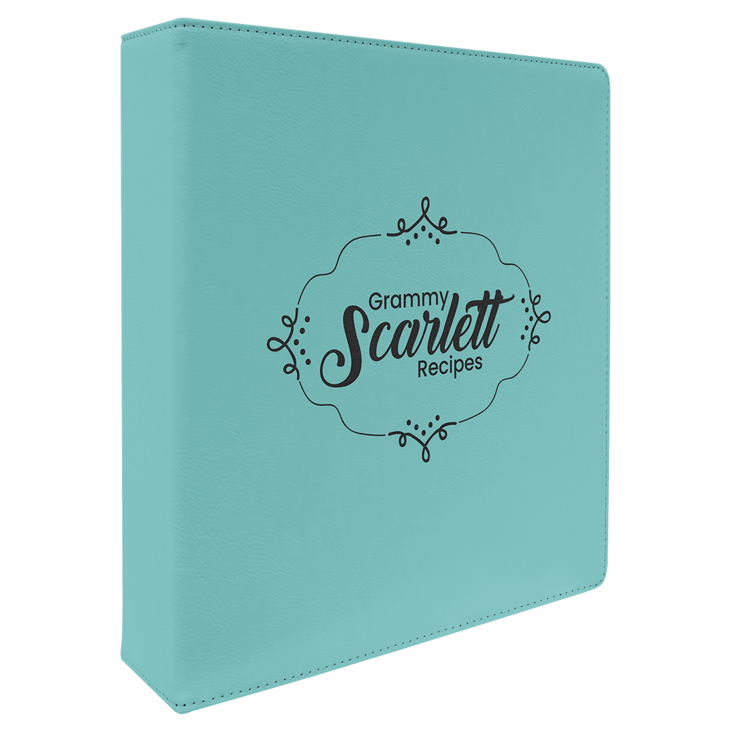 Teal Engravable Leatherette 3 Ring Binder with 2" Slant D Rings - 11" x 11 1/2"