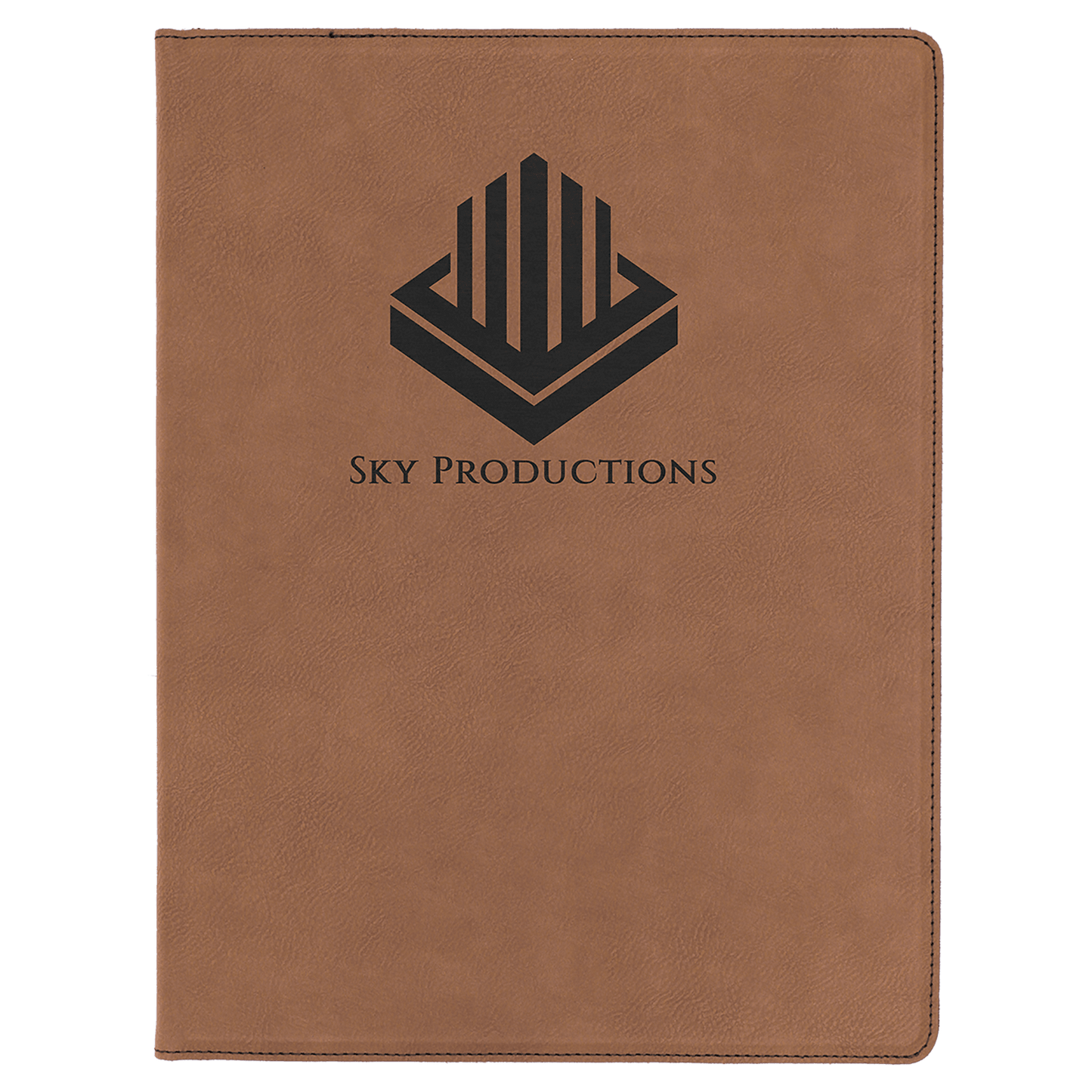 Dark Brown Engravable Leatherette Portfolio with Notepad - 9 1/2" x 12"