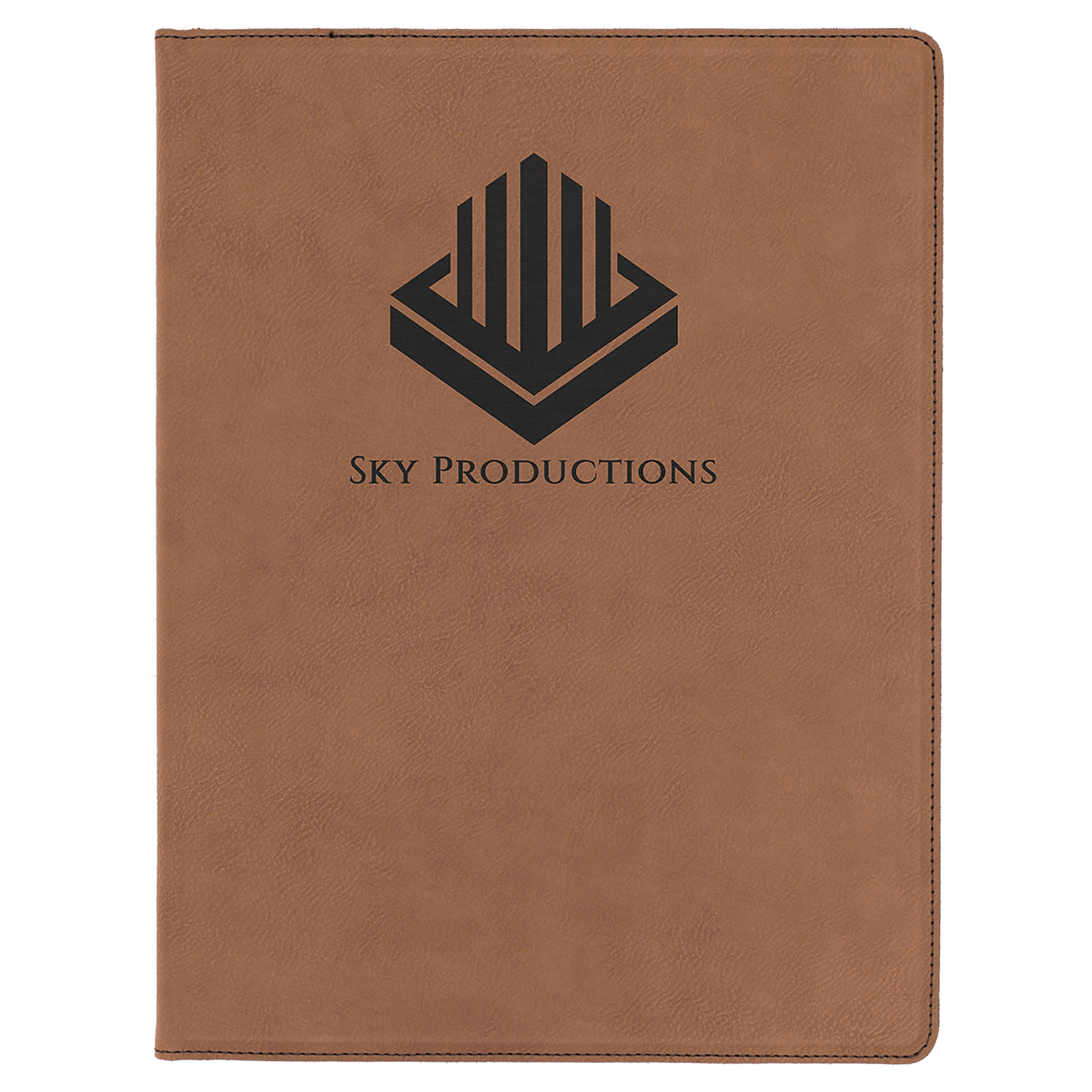 Dark Brown Engravable Leatherette Portfolio with Notepad - 9 1/2" x 12"