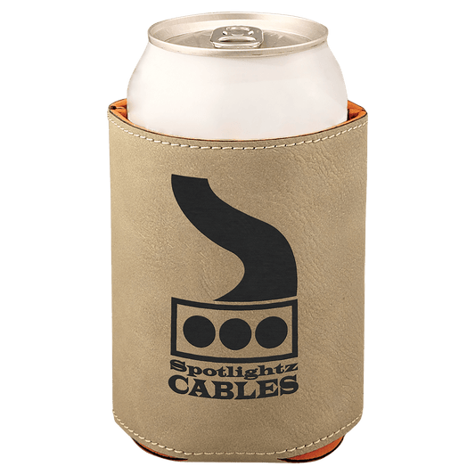 Light Brown Engravable Leatherette Beverage Holder - 3 3/4"