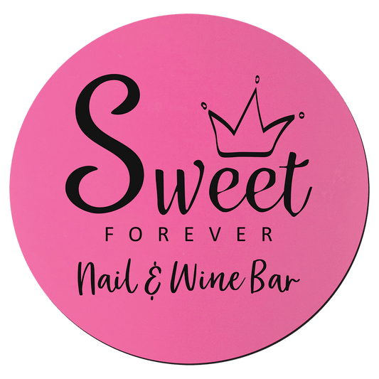 Round Pink/Black Silicone Coaster - 3 3/4"